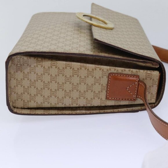 CELINE Macadam Canvas Shoulder Bag Beige Auth 84211 - Picture 5 of 16